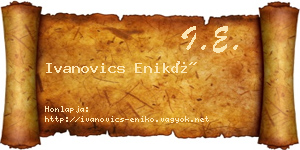 Ivanovics Enikő névjegykártya